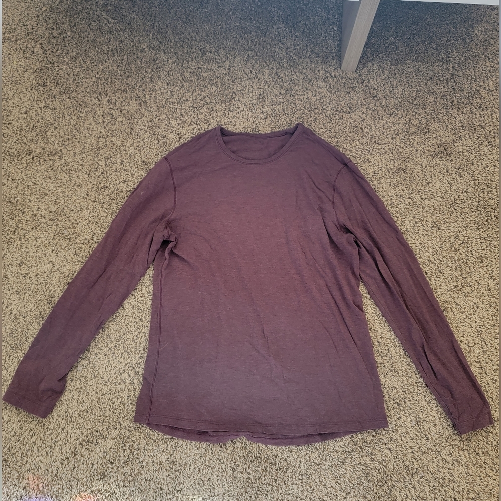 Lululemon The Fundamental Long Sleeve Shirt Maroon Size L